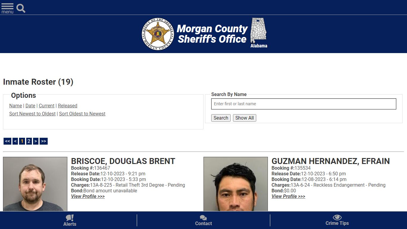 Released Inmates Booking Date Descending - Morgan County Sheriff, Al